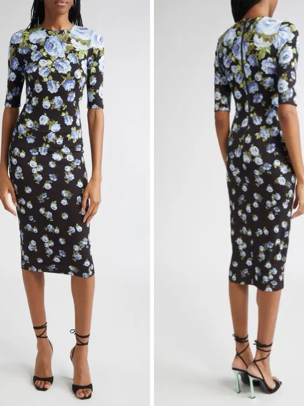 ALICE + OLIVIA Delora Floral Jersey Midi Dress size 4